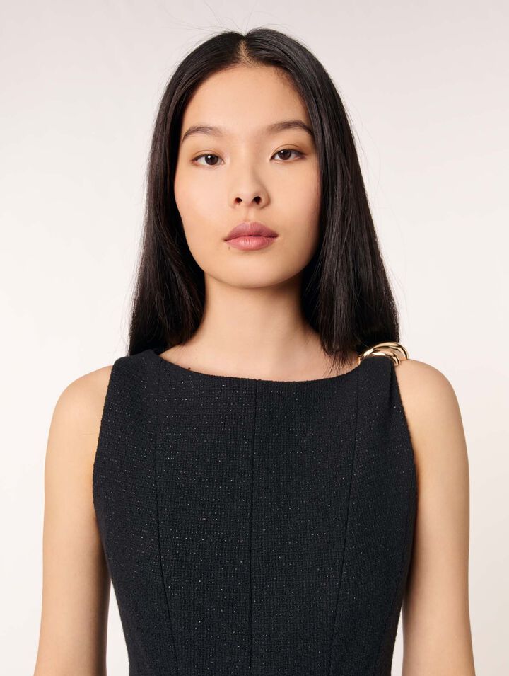 Short flared tweed dress