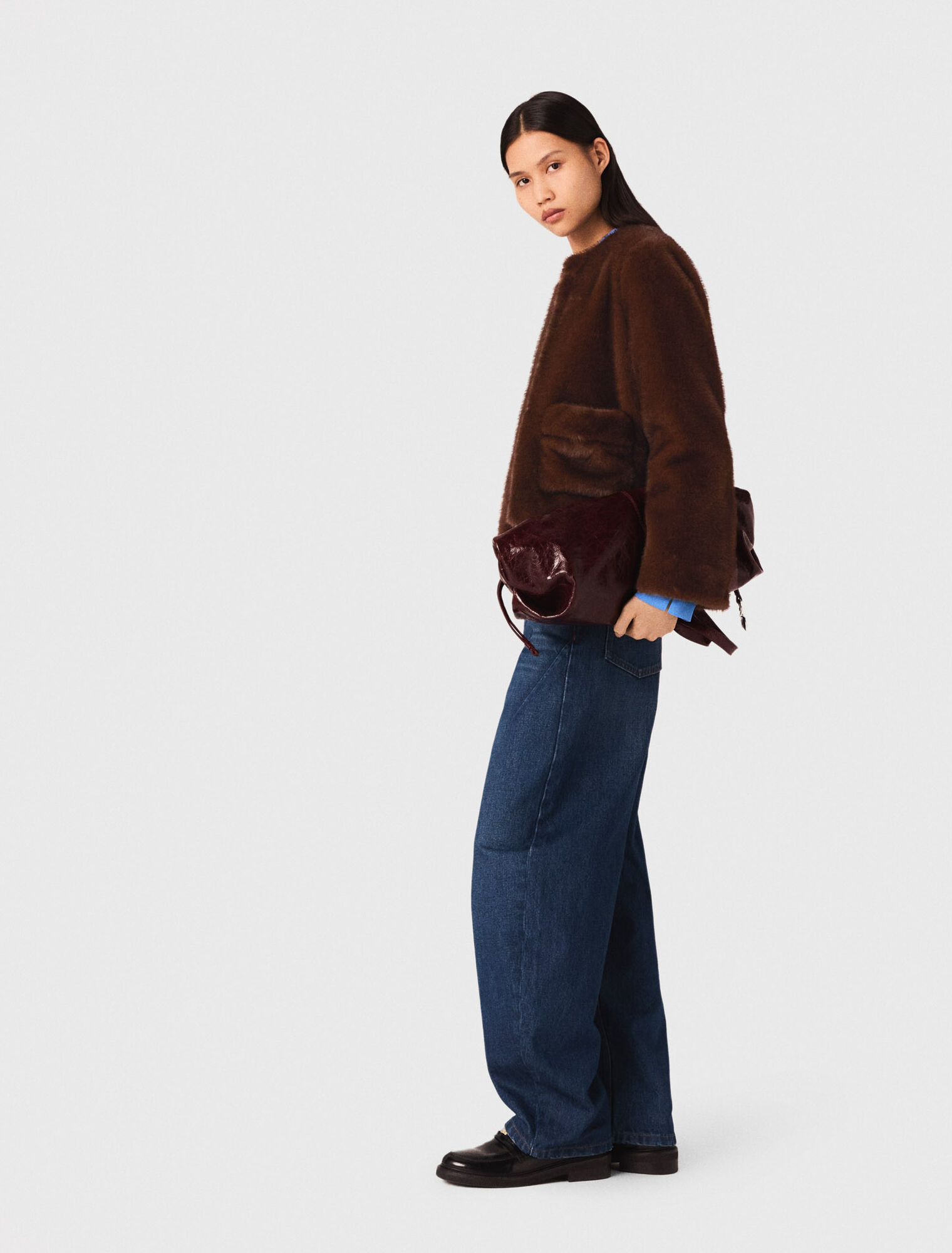 Short faux fur coat