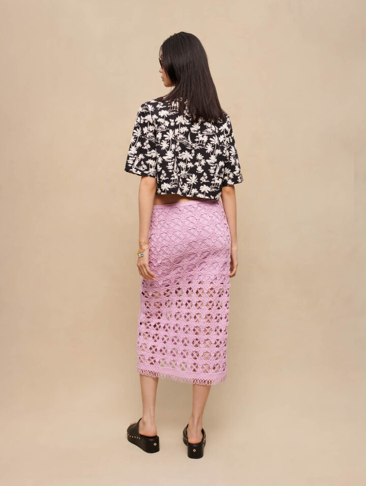 Palm print short shirt