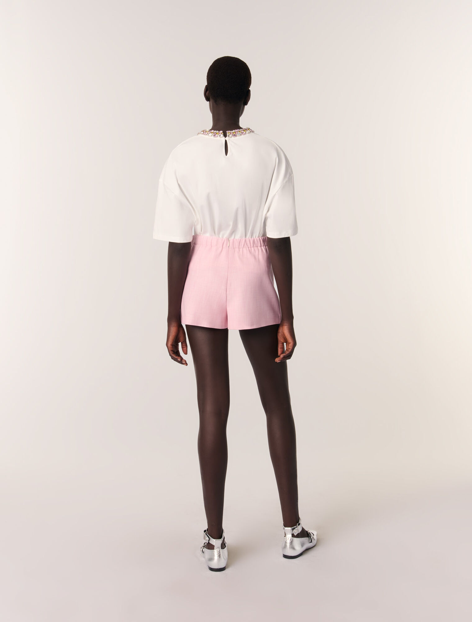 Jewellery neck T-shirt