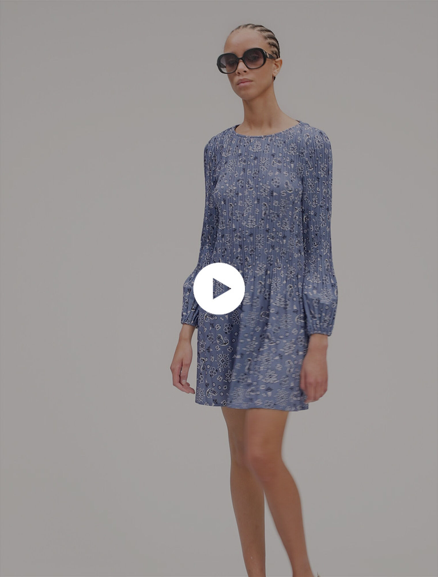 Patterned pleated dress