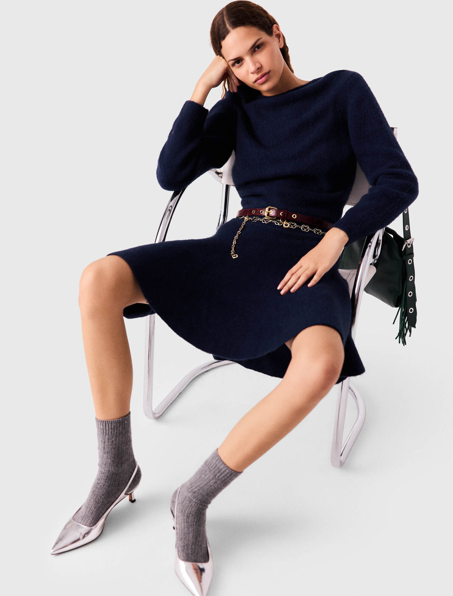 Short yak blend dress