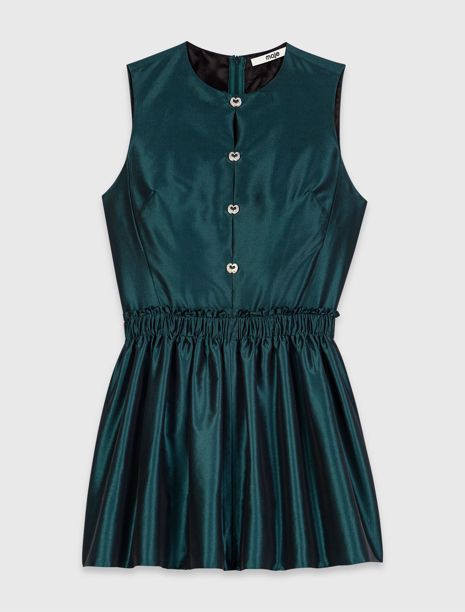 Satin jumpsuit with jewel buttons