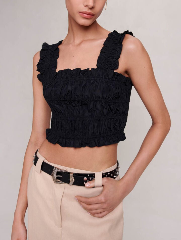 Smocked cropped top