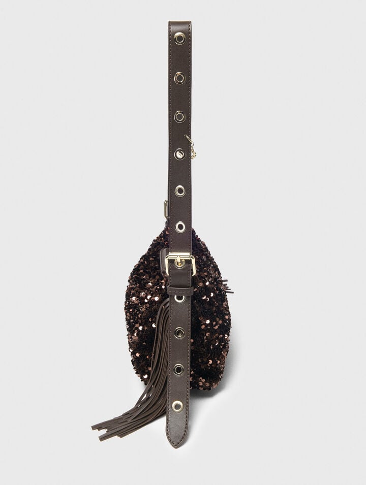 Sequinned Miss M mini bag
