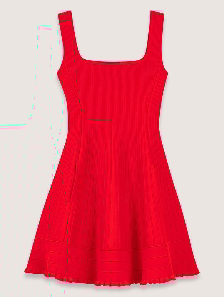 Maje Minikleid Aus Tweed Aus Einer Baumwollmischung In Red