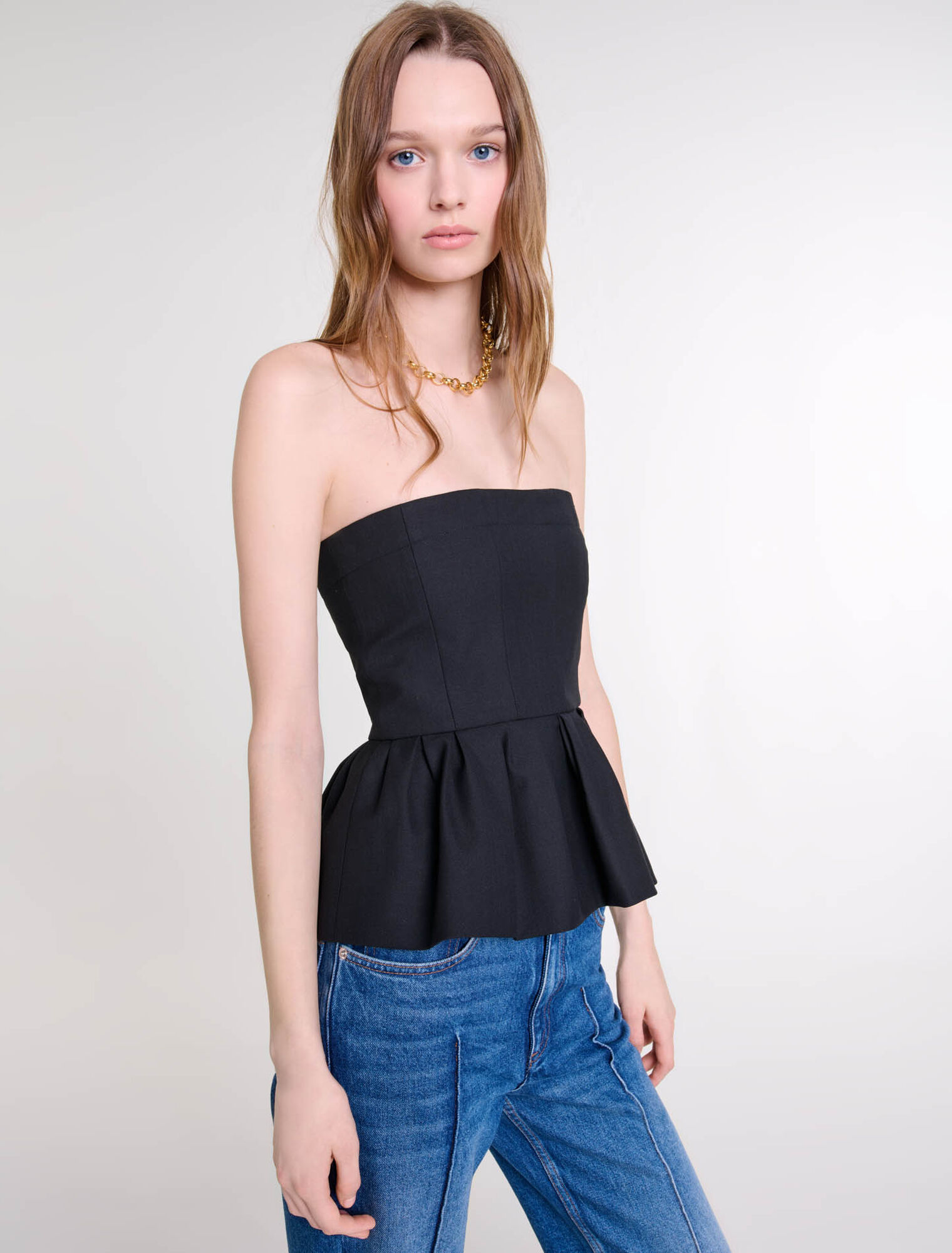 Bustier top with basque