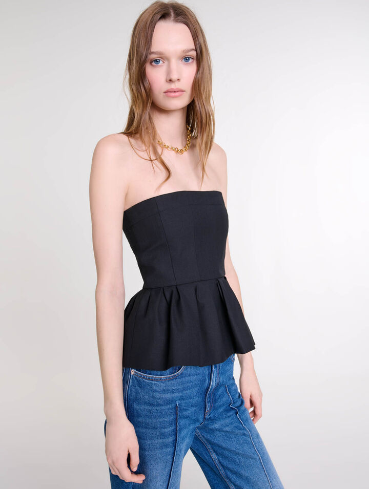 Bustier top with basque