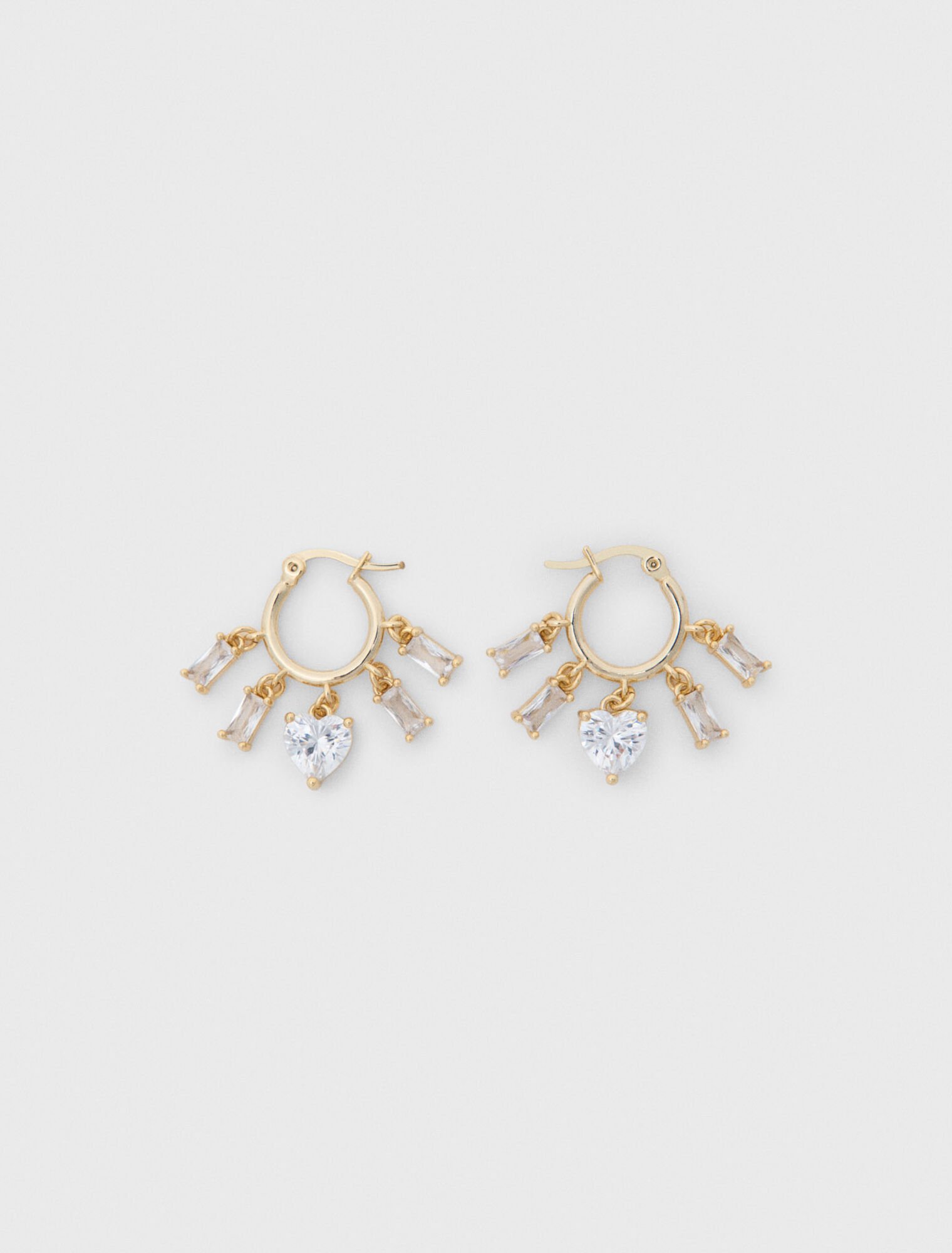 Gold-tone rhinestone hoops