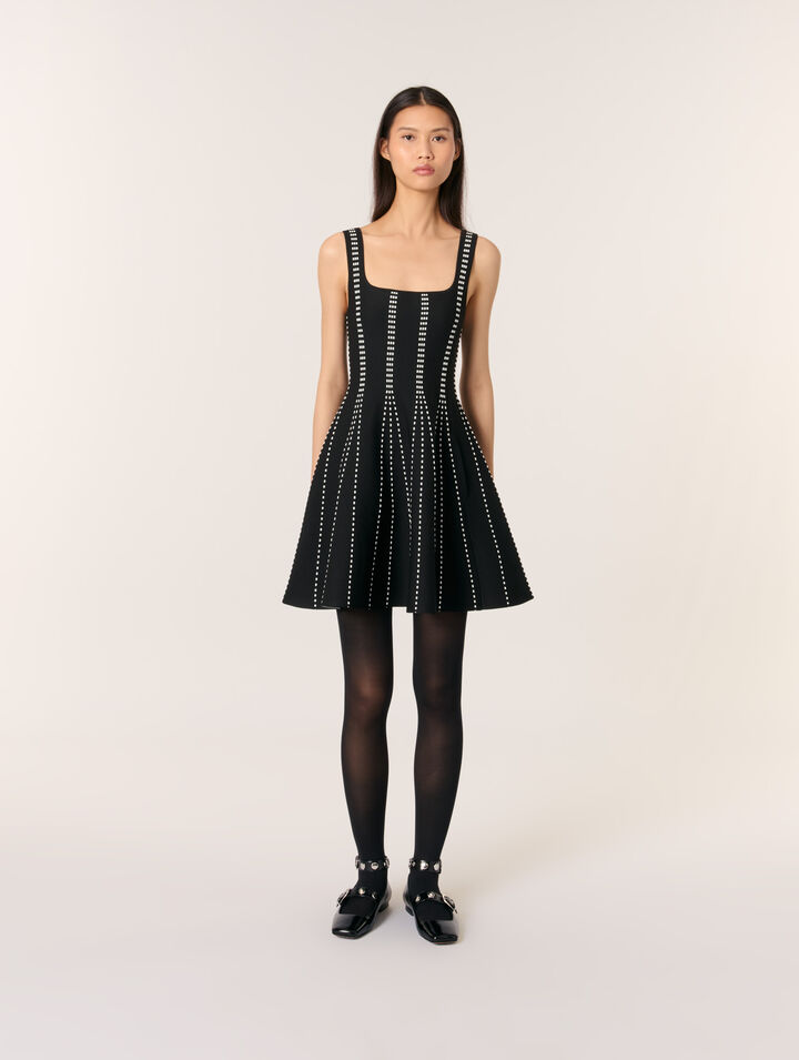 Short jacquard knit dress