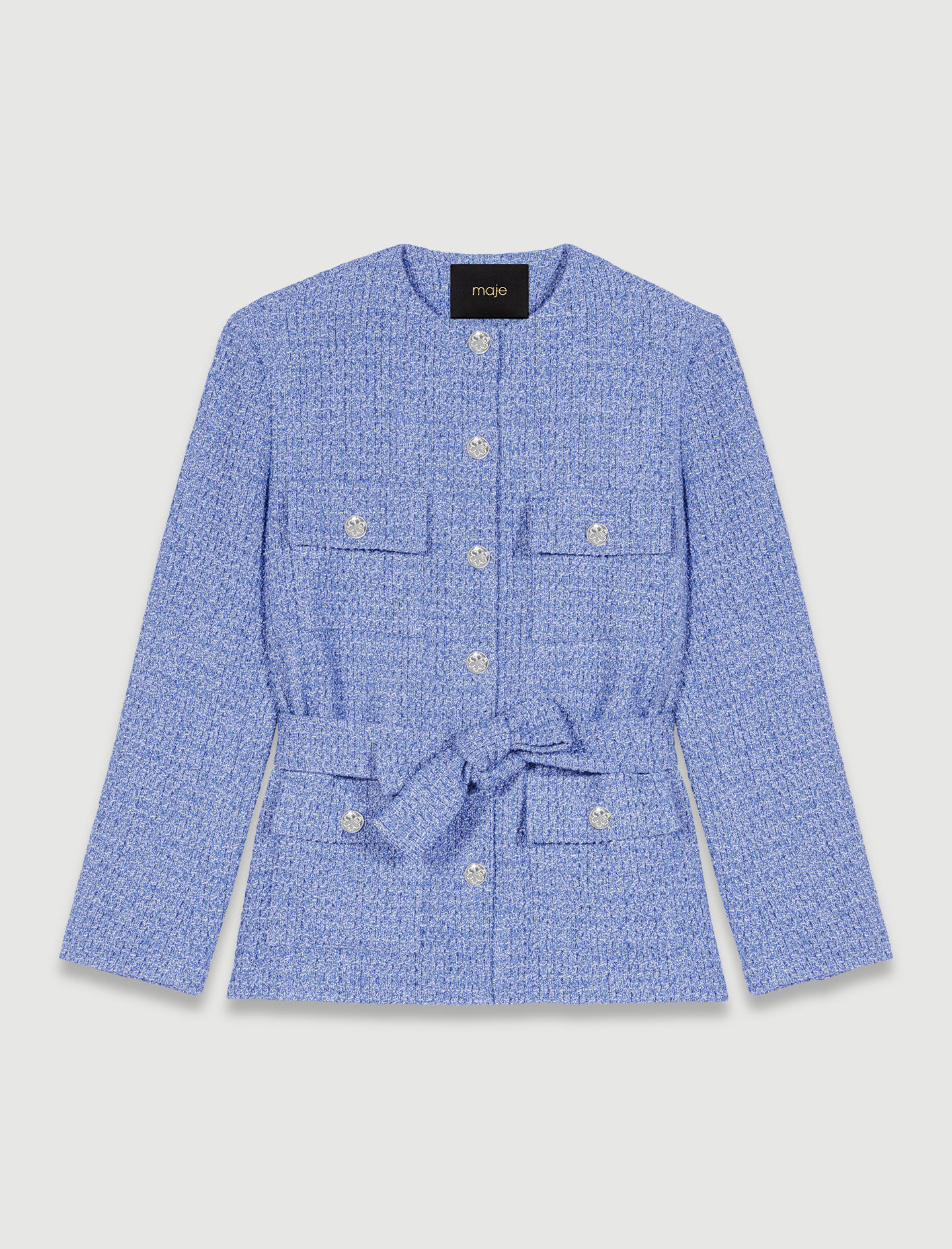 Belted tweed jacket Suit jackets Maje