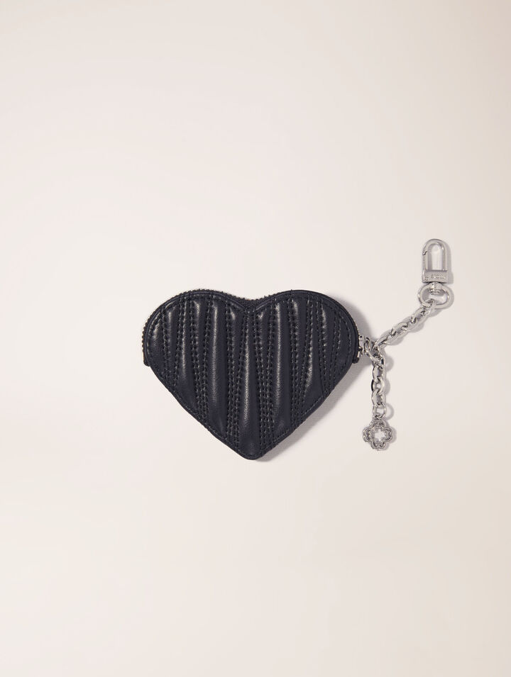 MAJE QUILTED HEART PURSE
