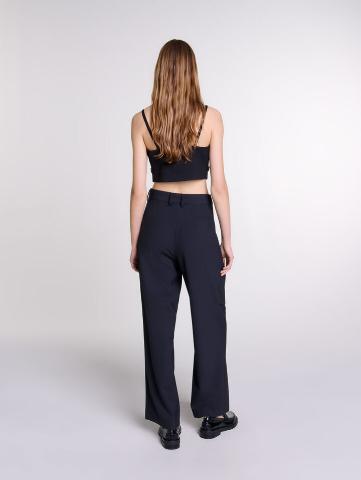 Wide-leg trousers with belt
