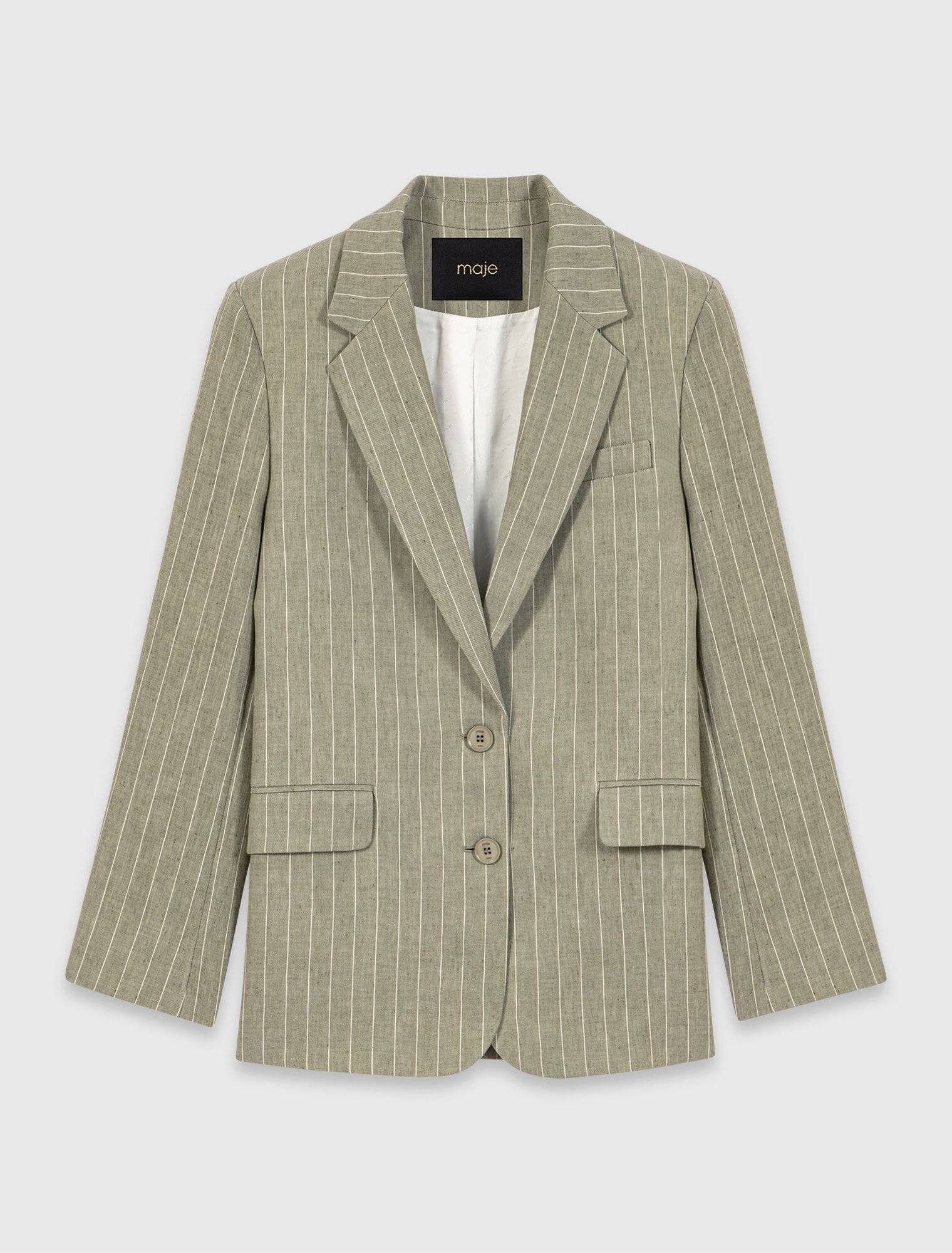 Linen blend suit jacket