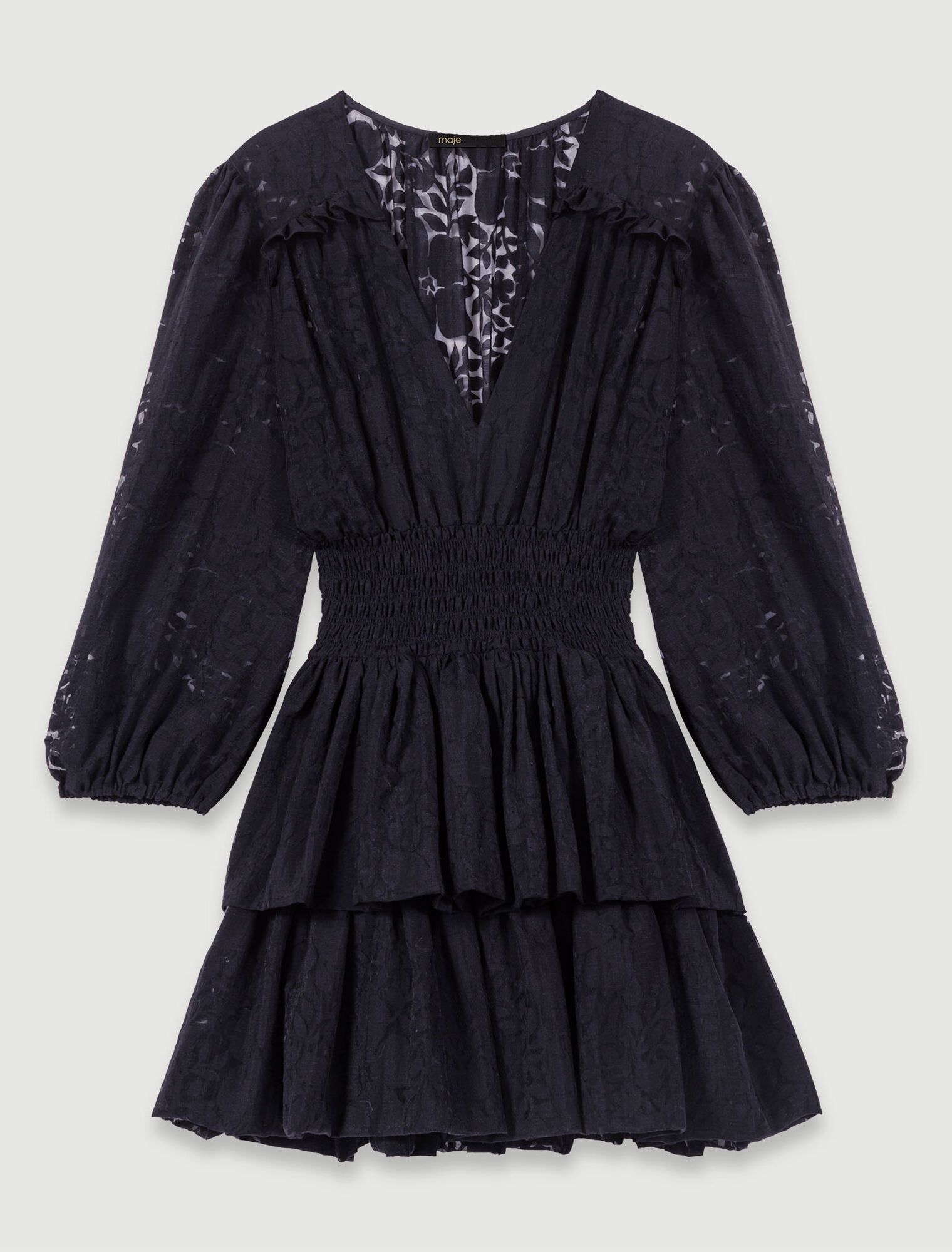 Layered-effect patterned dress