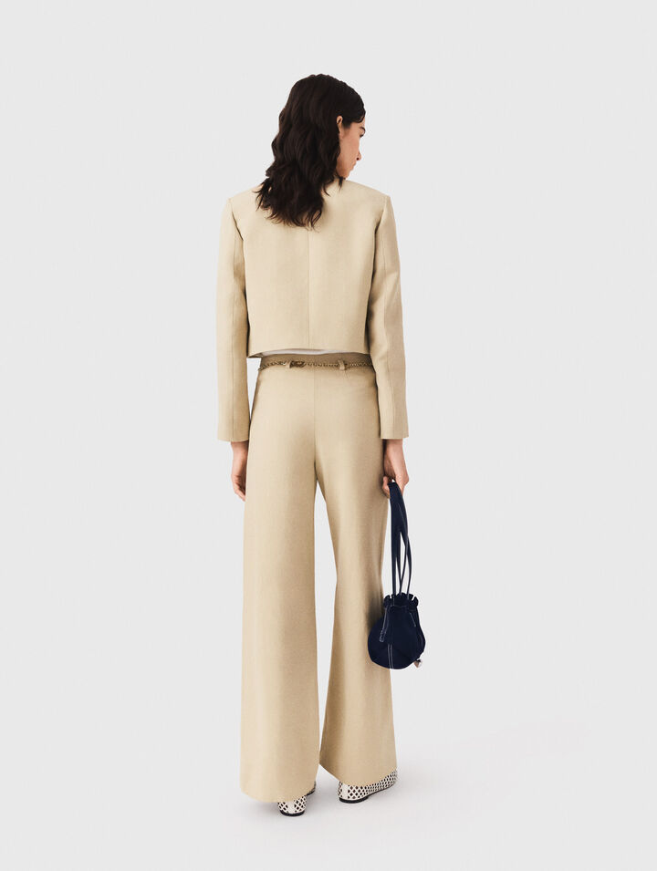 Linen blend suit trousers