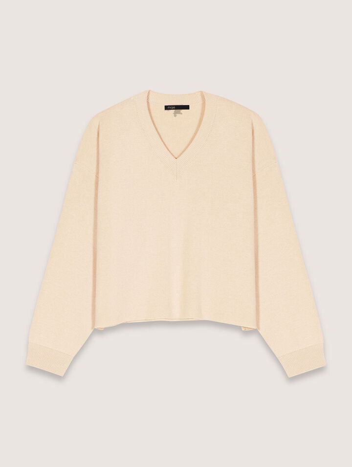 Wool blend V-neck jumper