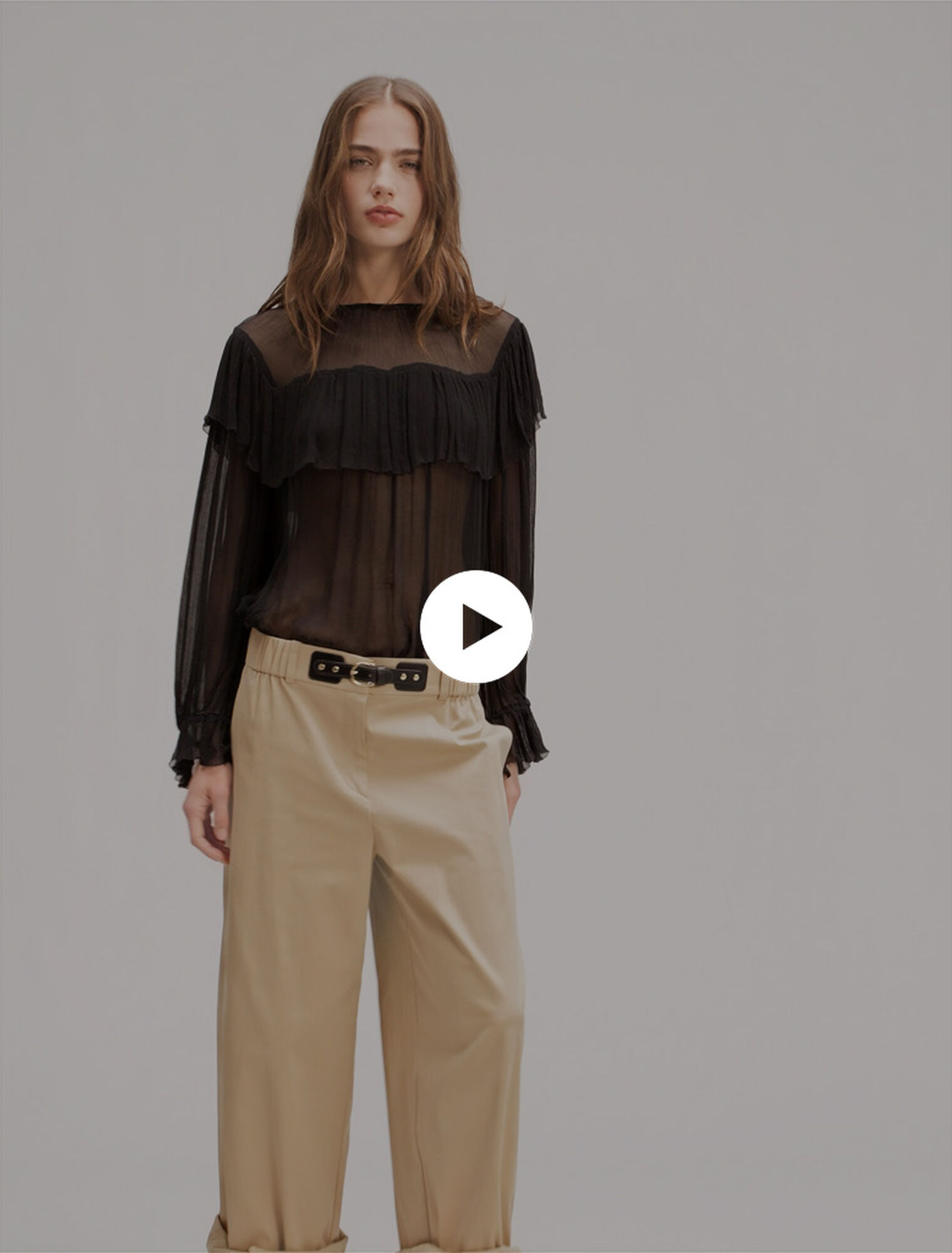Ruffled chiffon top