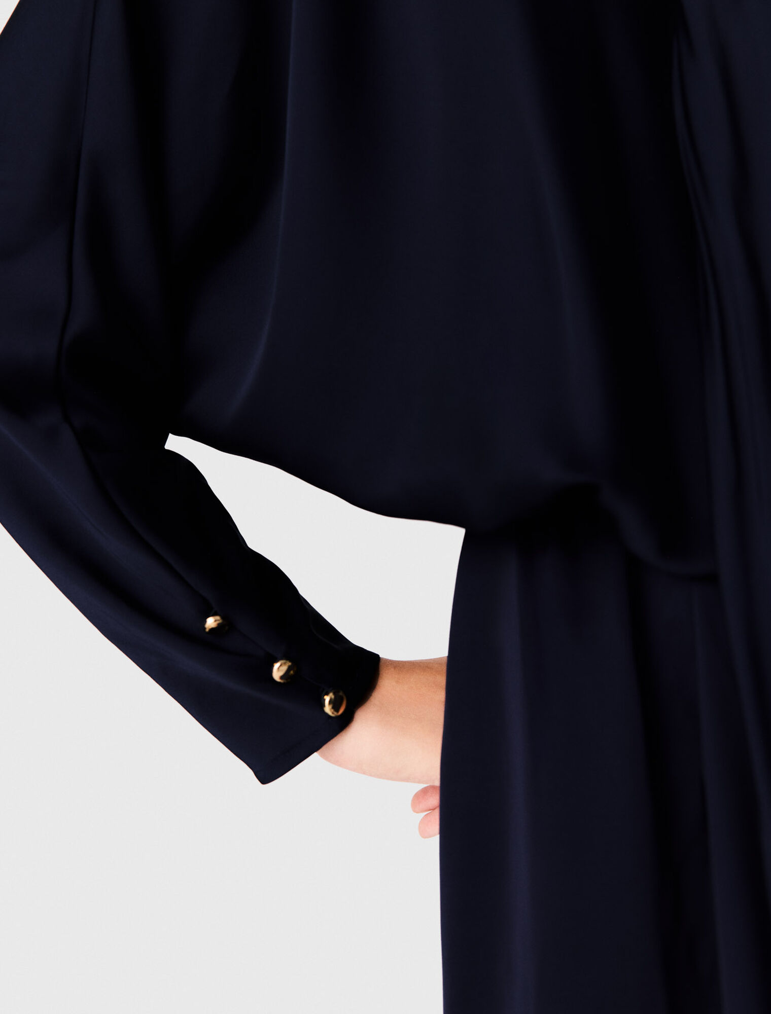 Short draped satin dress