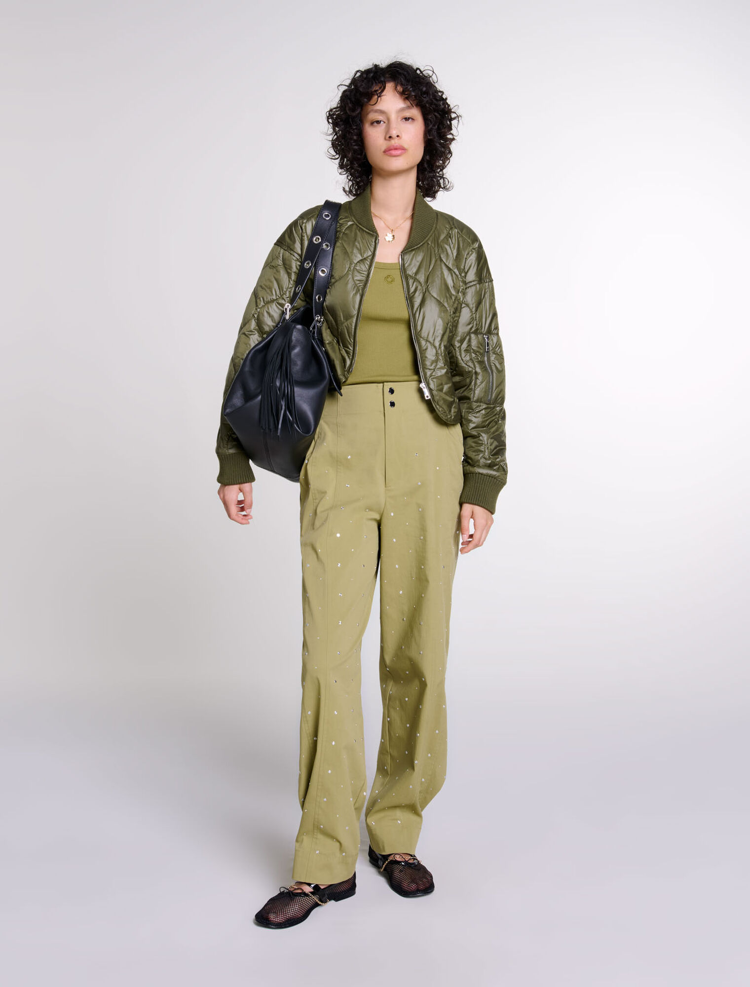 Studded baggy trousers
