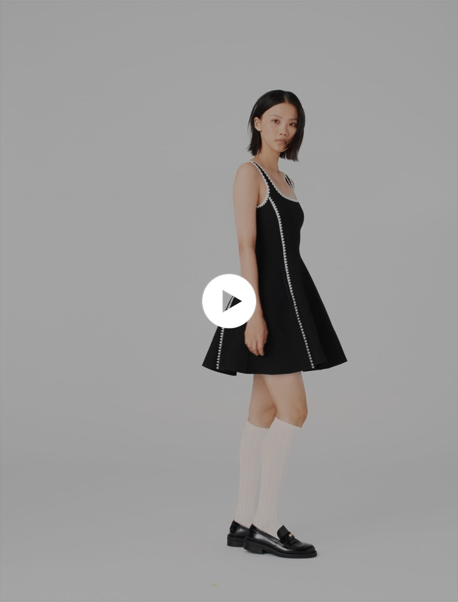 Short dress with topstitch details