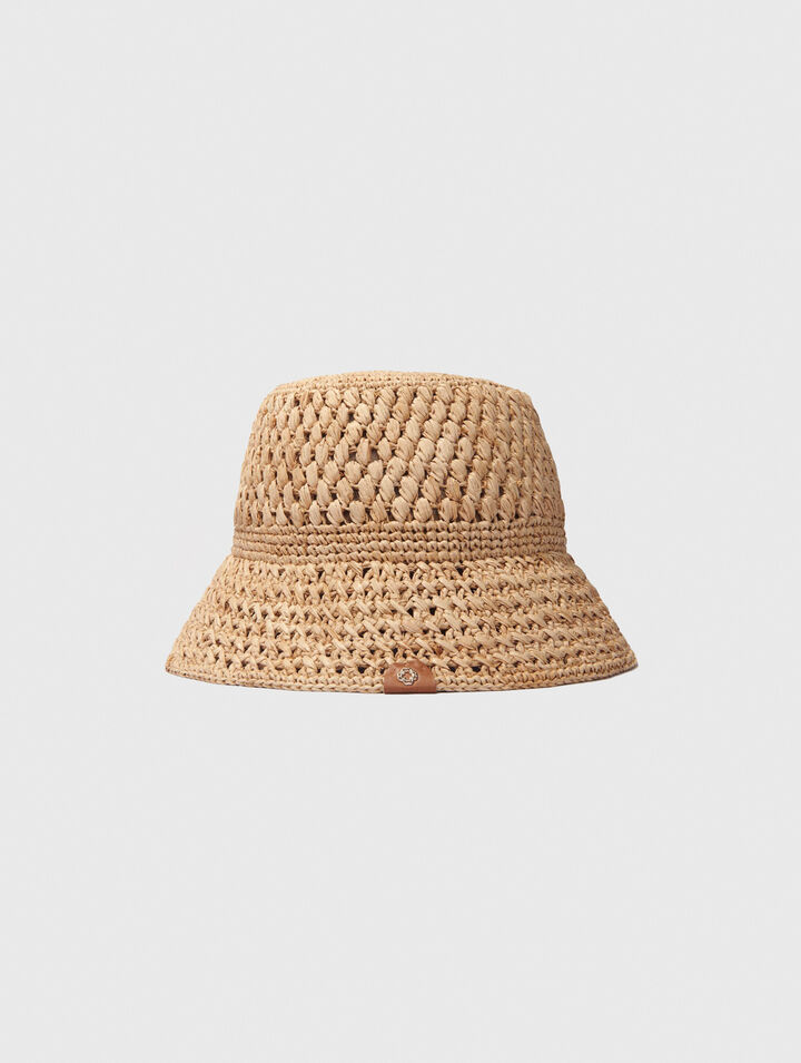 Crochet raffia bucket hat