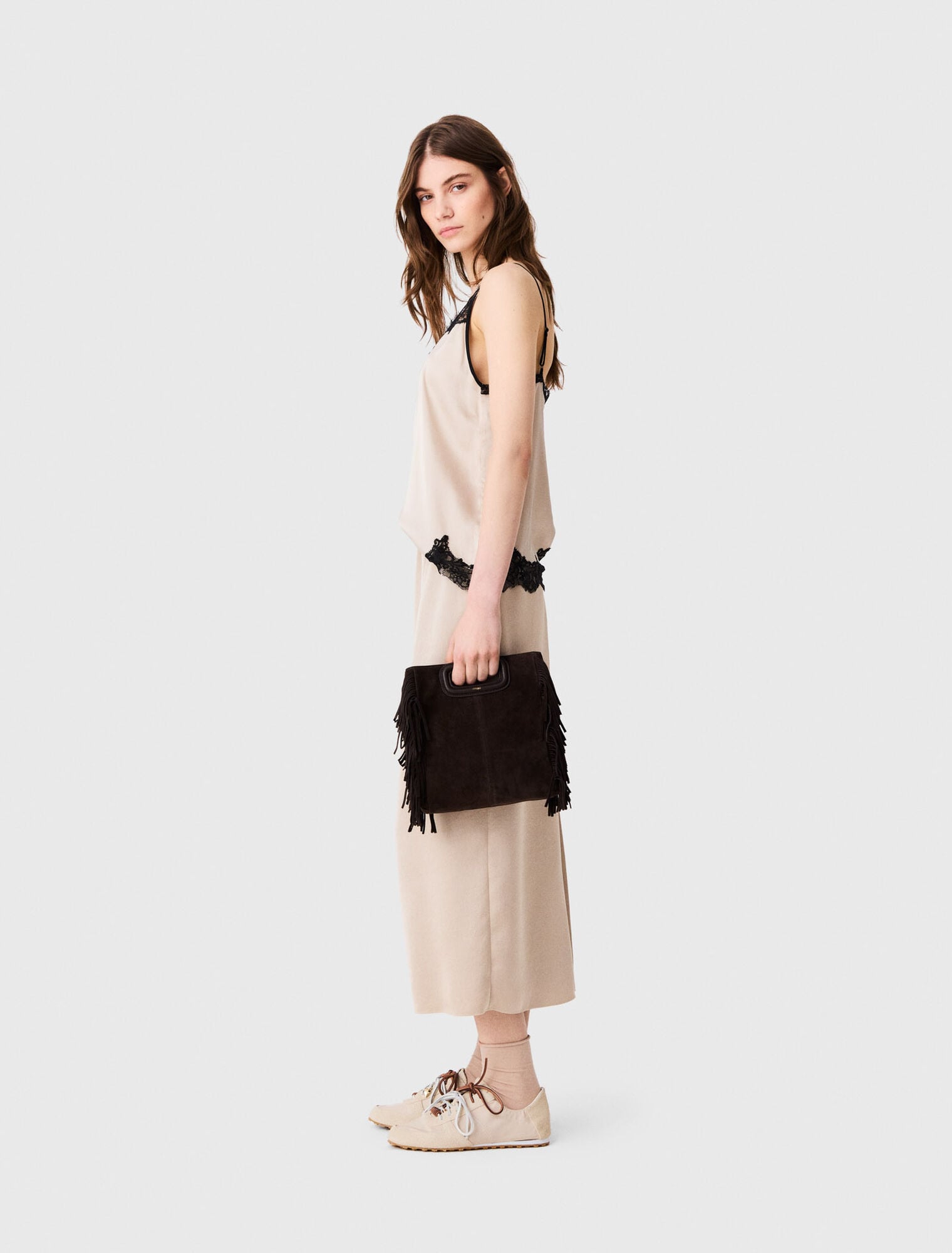 Satin pencil skirt