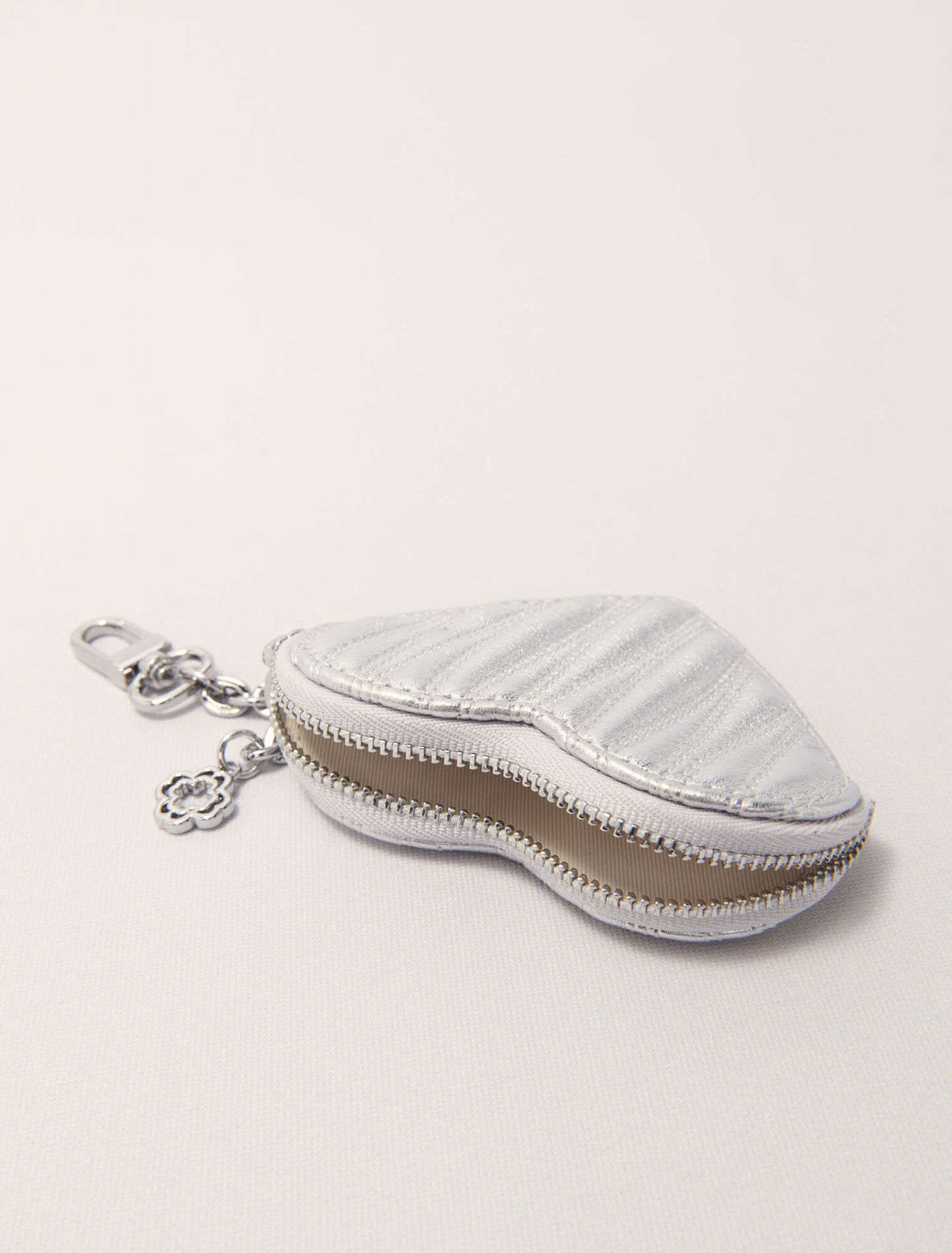 Quilted metallic heart purse