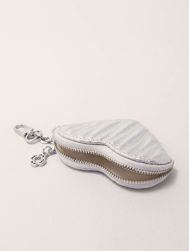 Quilted metallic heart purse