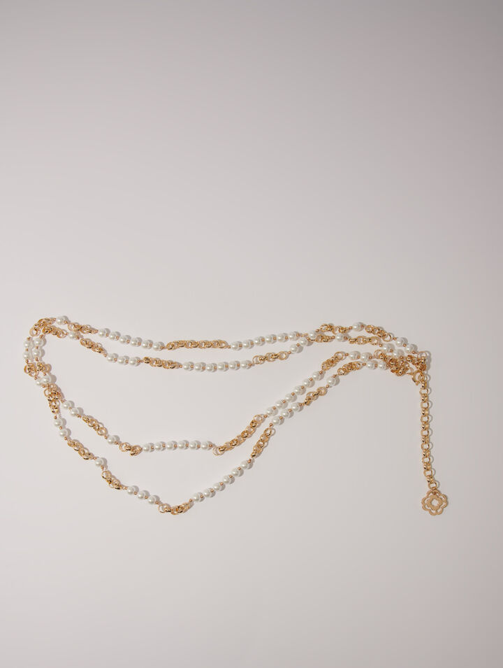 Mixed bead and metal belt