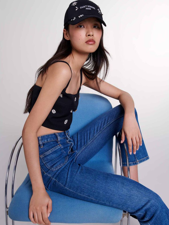 Diamanté crop top