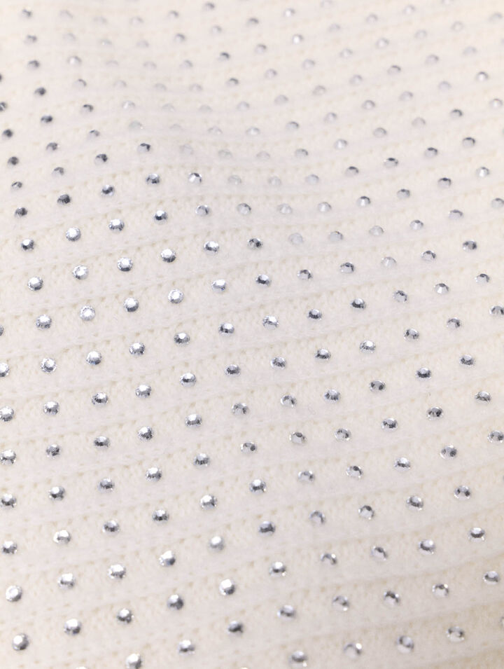 Rhinestone wool triangle scarf