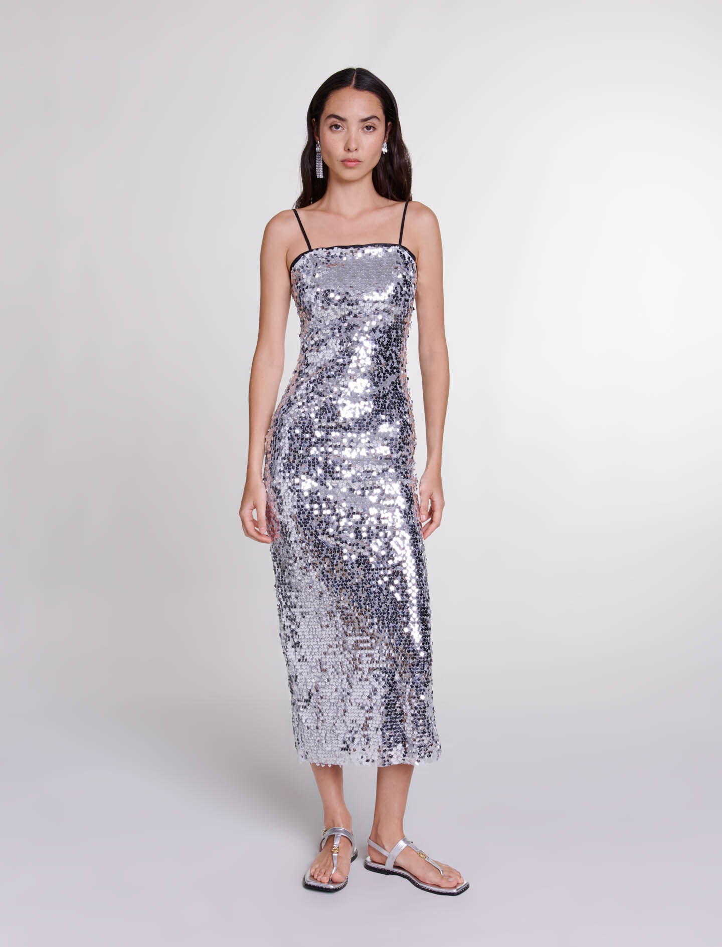 Silver sequin maxi dress new arrivals