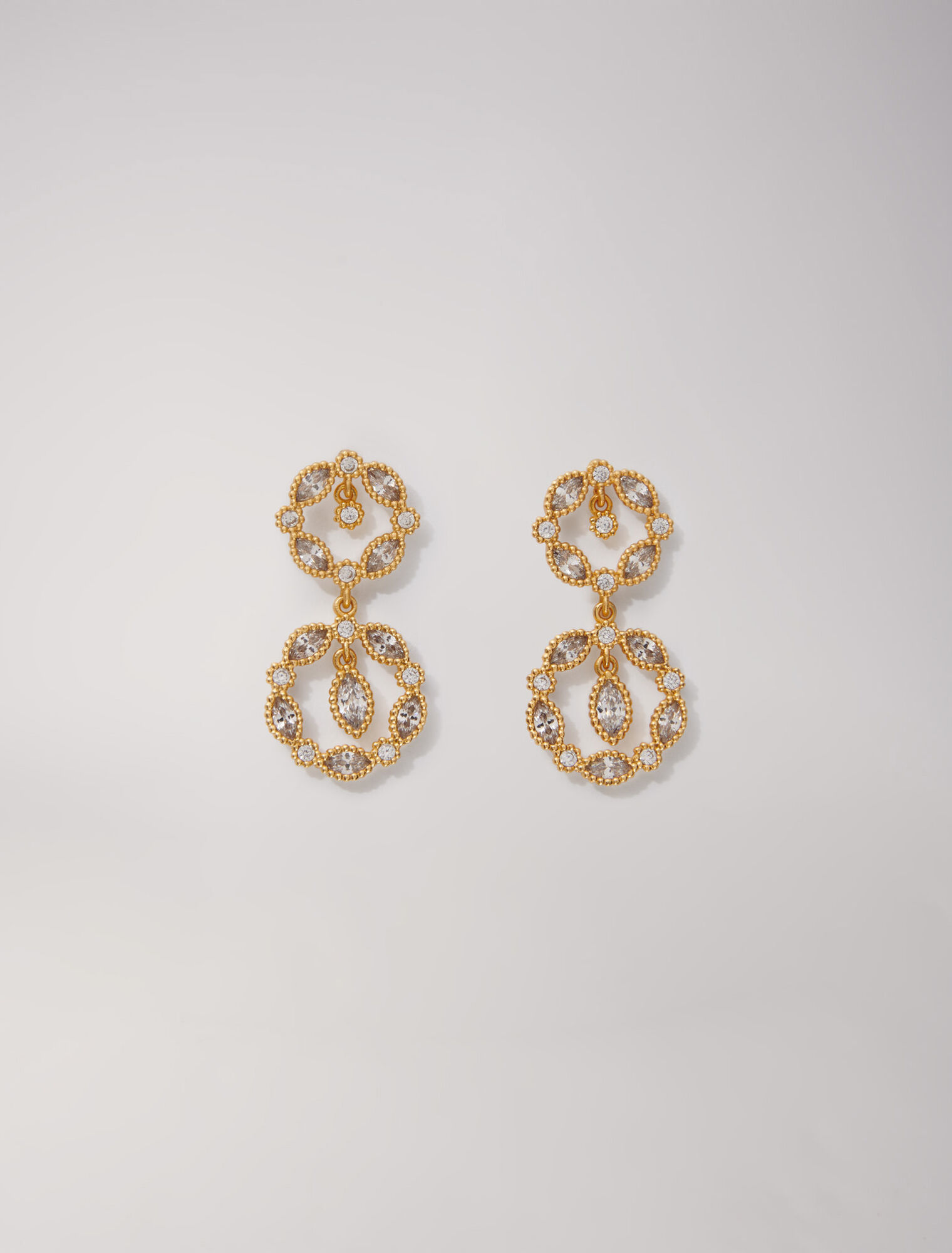 Rhinestone pendant earrings