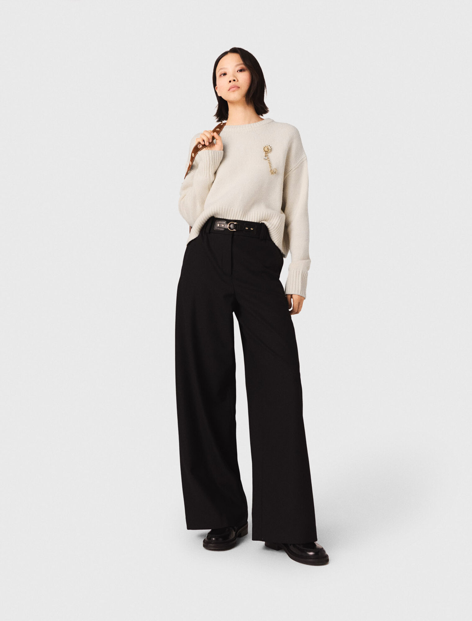 Wide-leg suit trousers