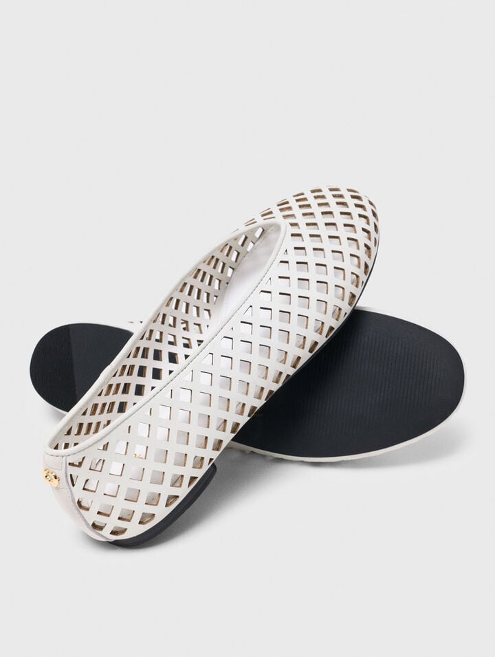 Perforated leather ballet flats