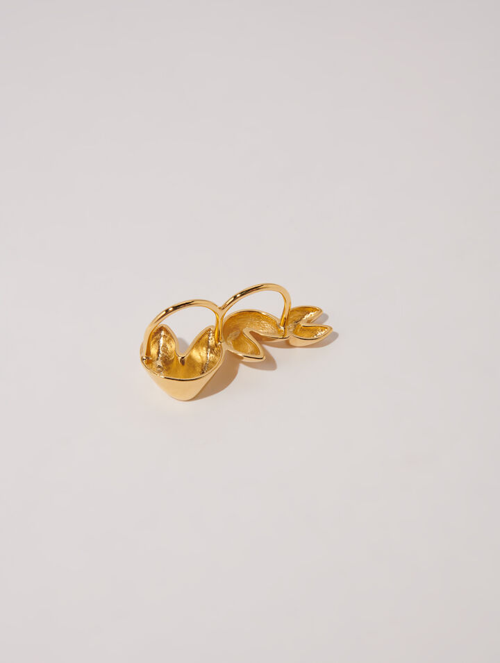 Triple fortune cookie ring