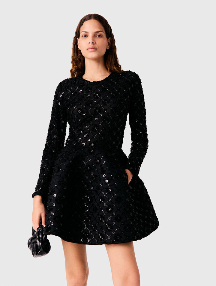 Short rhinestone velvet dress