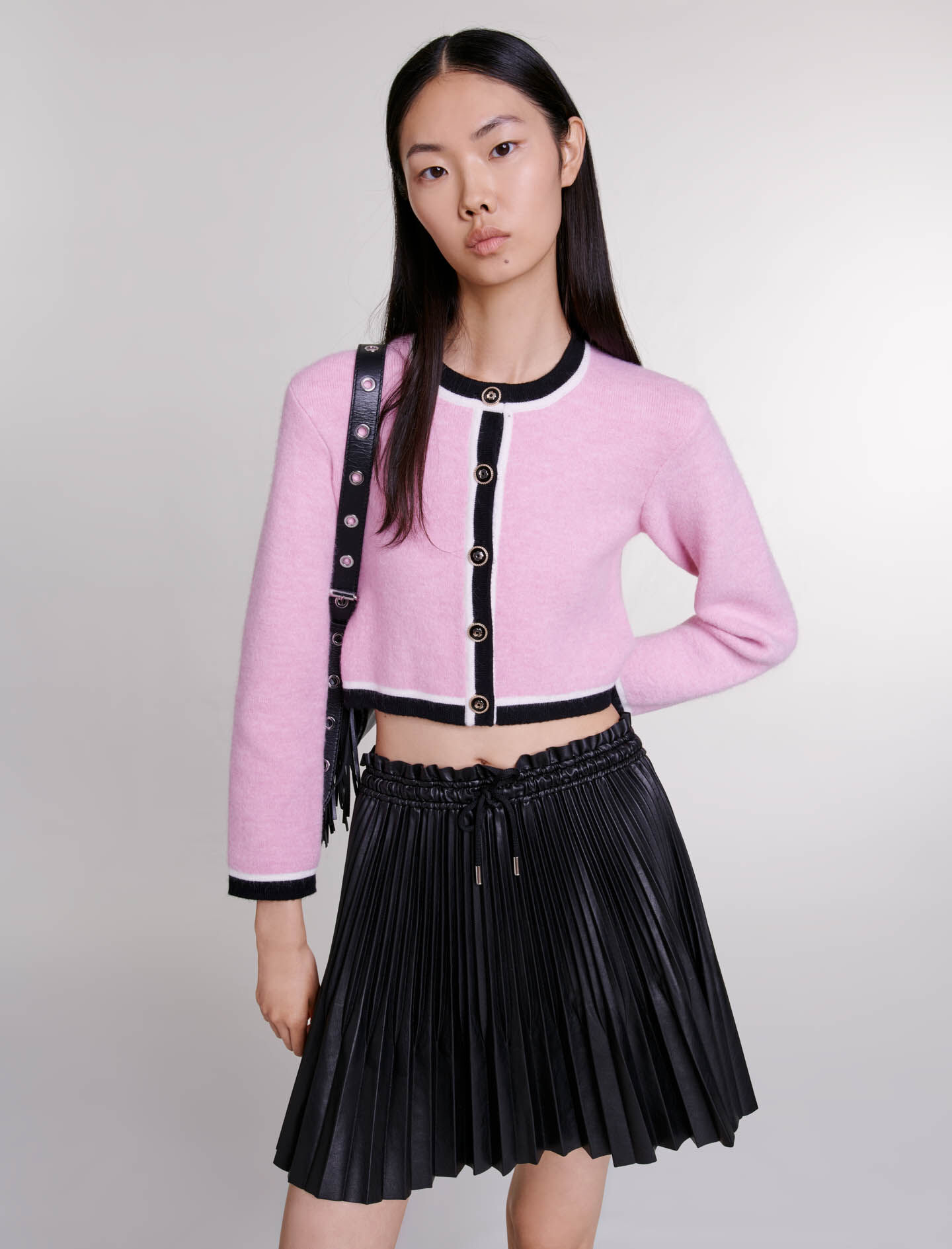 Cardigan Rose Pastel Court MAK - Taille 2XL, Porté Une Fois
