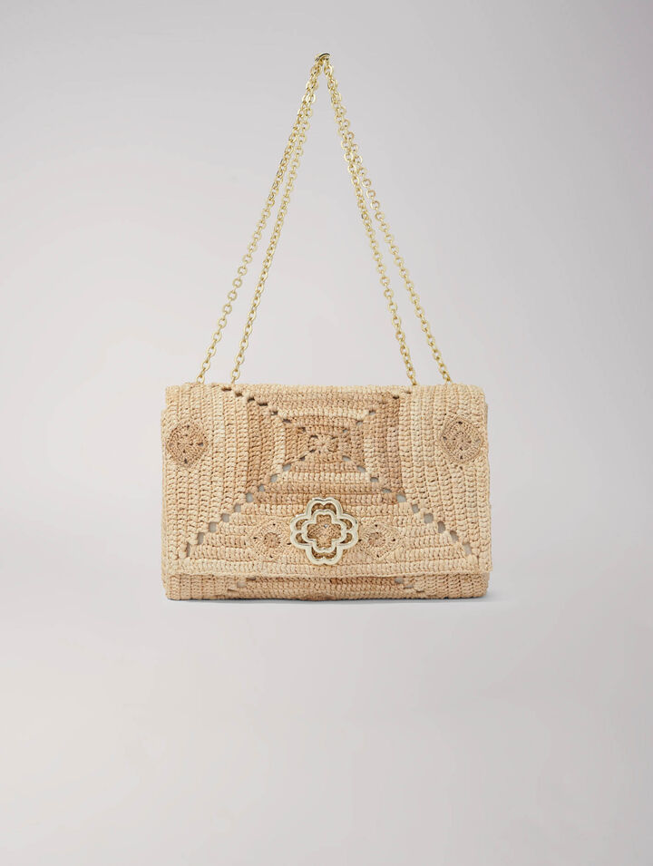 Handmade raffia clover bag