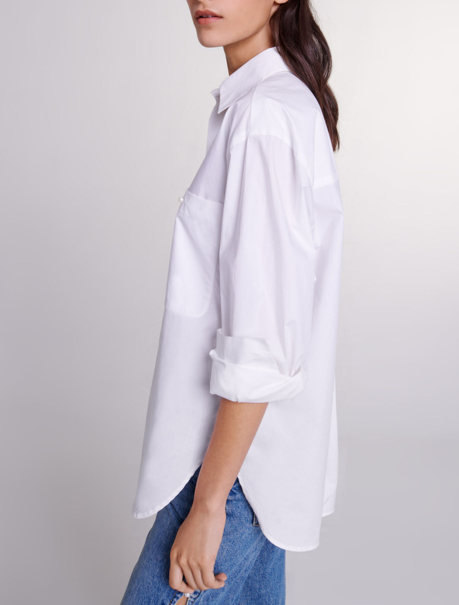 White cotton poplin shirt