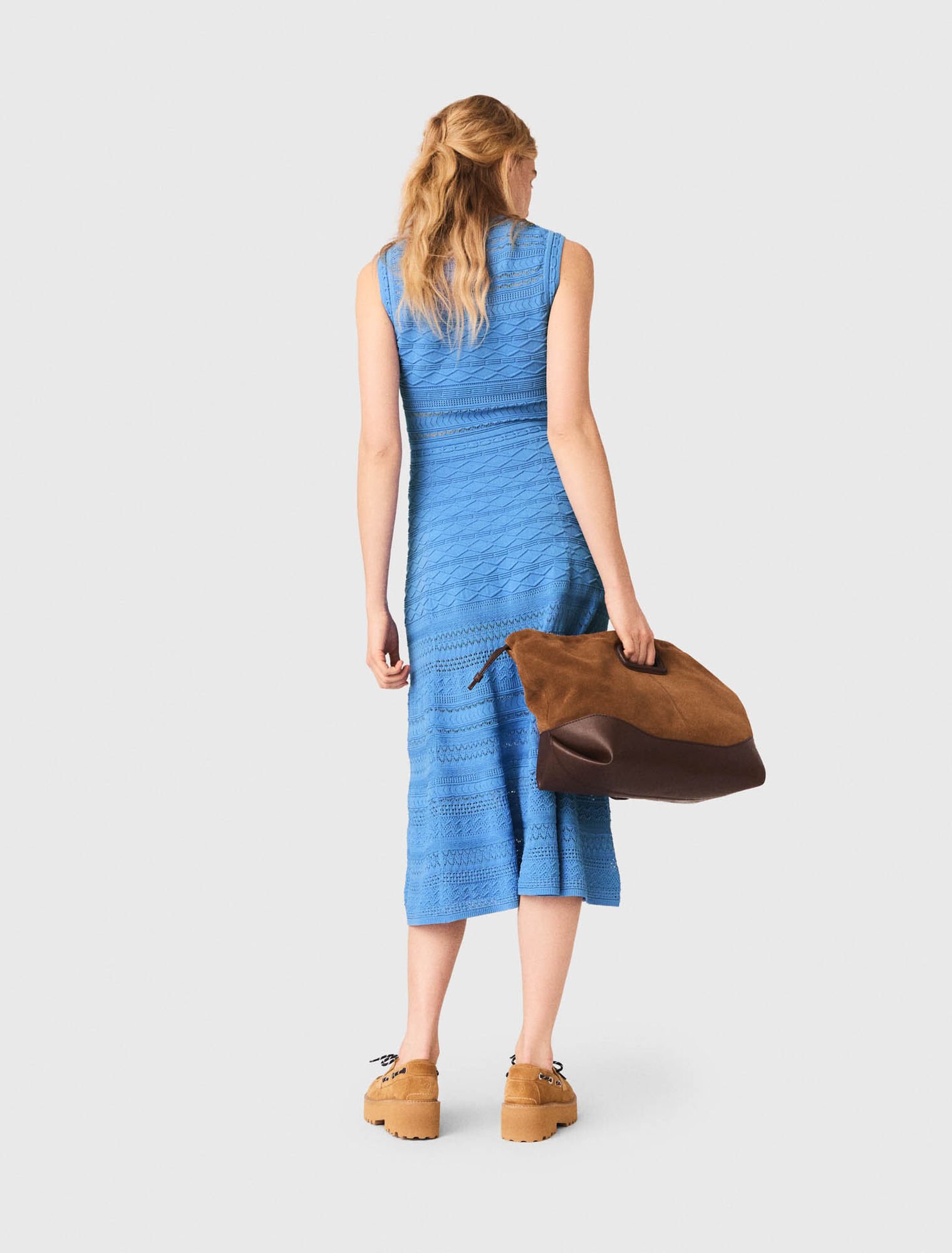 Pointelle knit maxi dress