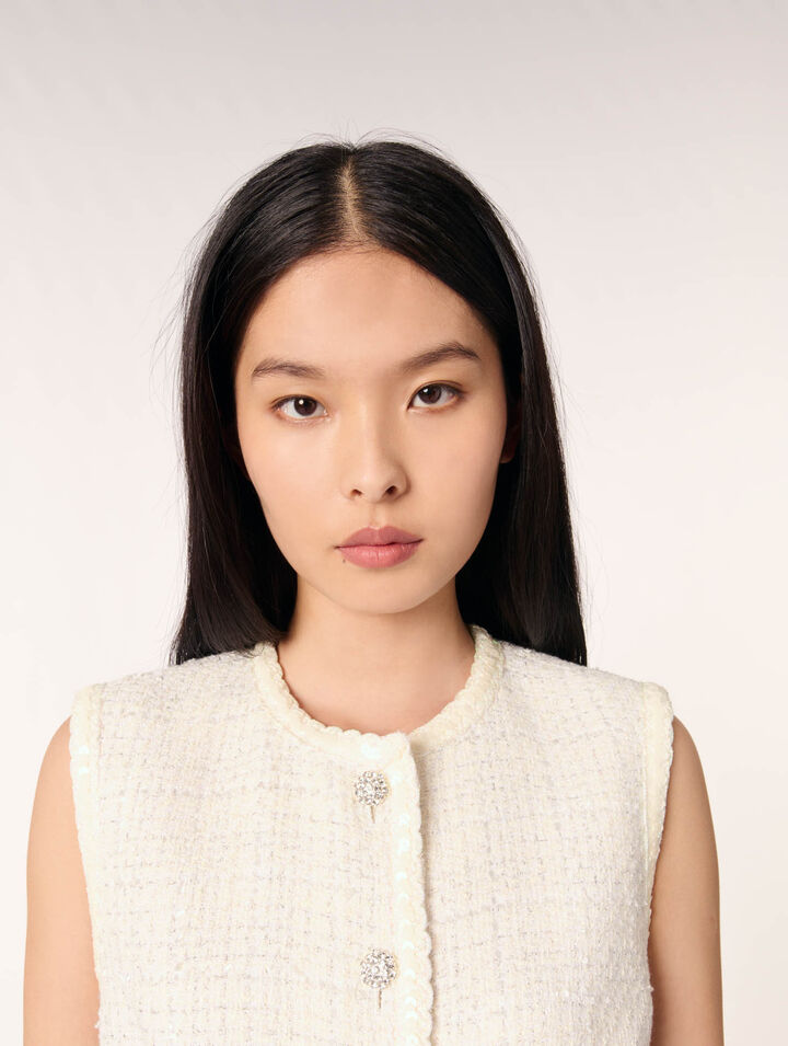 Sequin tweed jacket