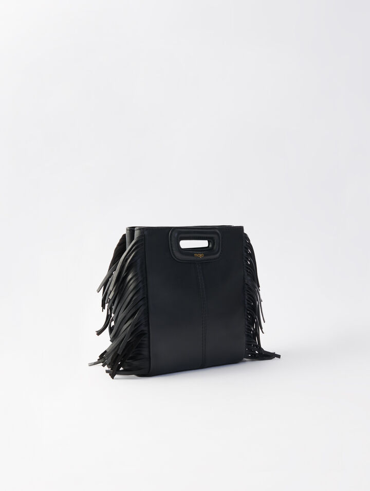 Leather bag with chain strap