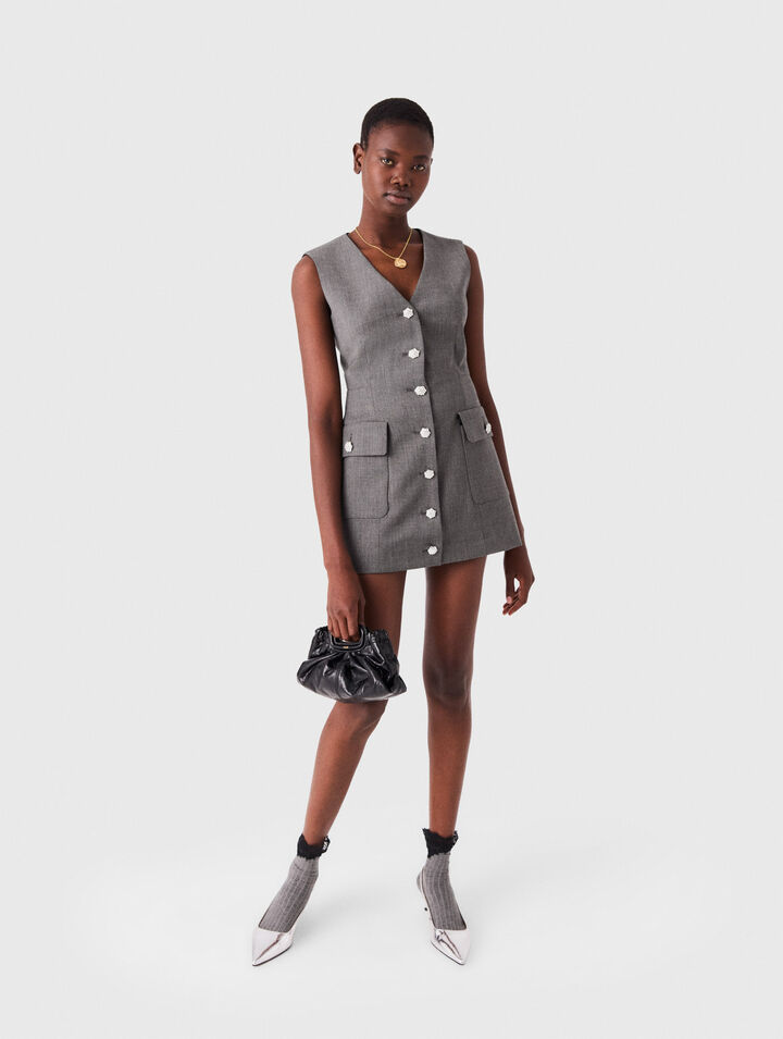 Jewel button tailored jumpsuit