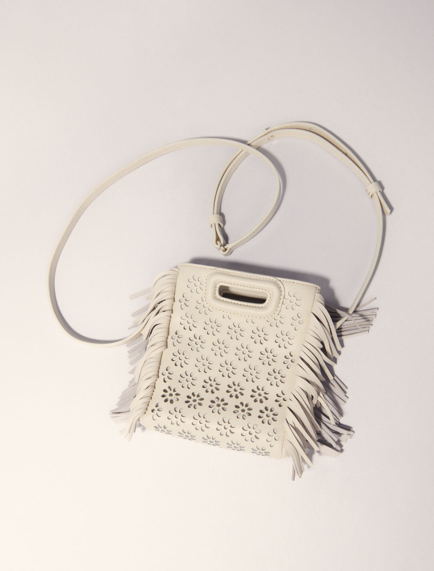 Perforated leather mini M bag