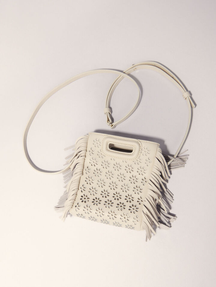 Perforated leather mini M bag