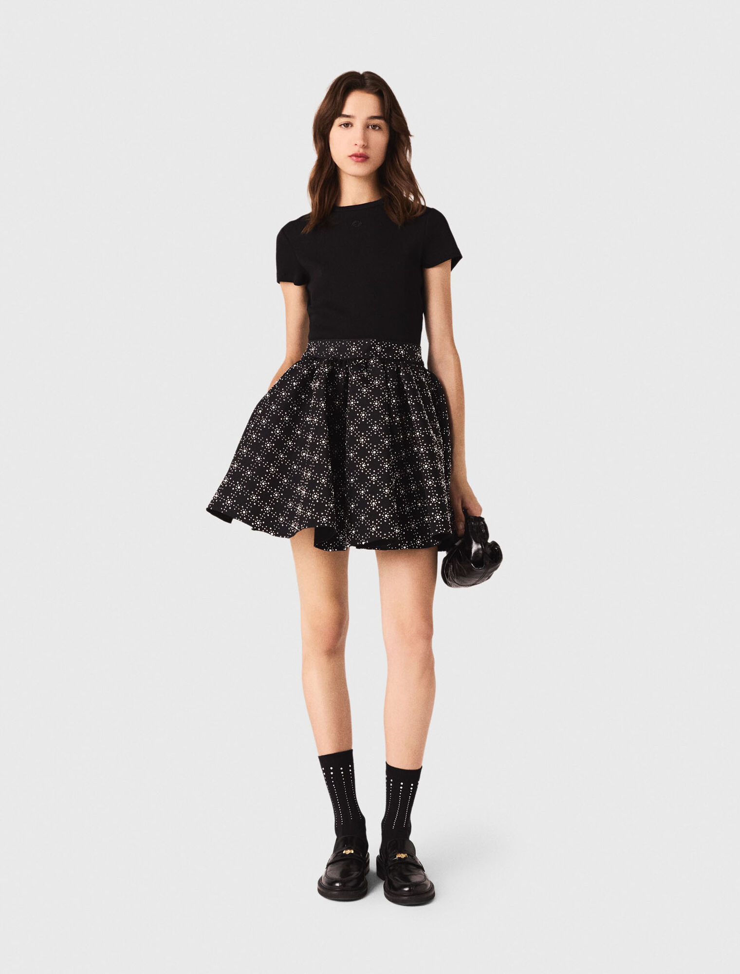 Pearl and rhinestone skater skirt