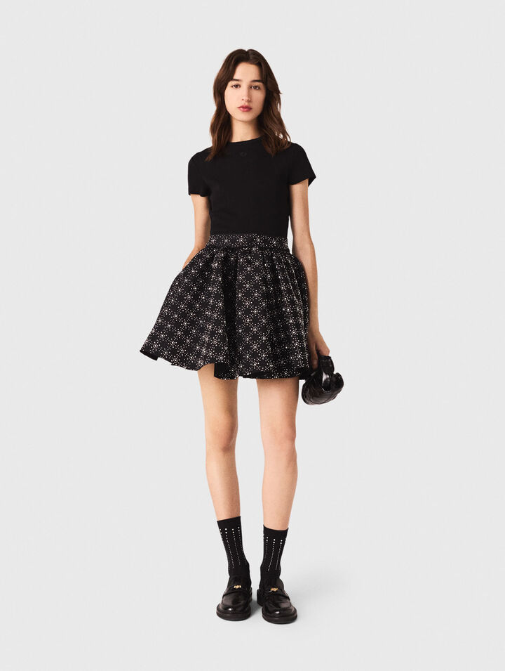 Pearl and rhinestone skater skirt