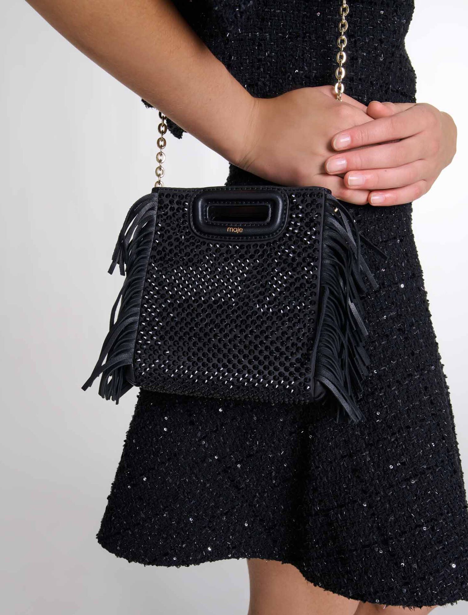 M mini rhinestone bag